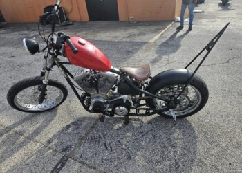 custom Harley-Davidson - red and chrome