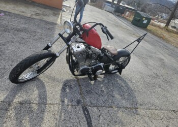 custom Harley-Davidson - red and chrome